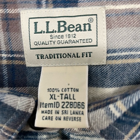 L.L. Bean Flannel Size XL-Tall Traditional Fit - Picture 3 of 8